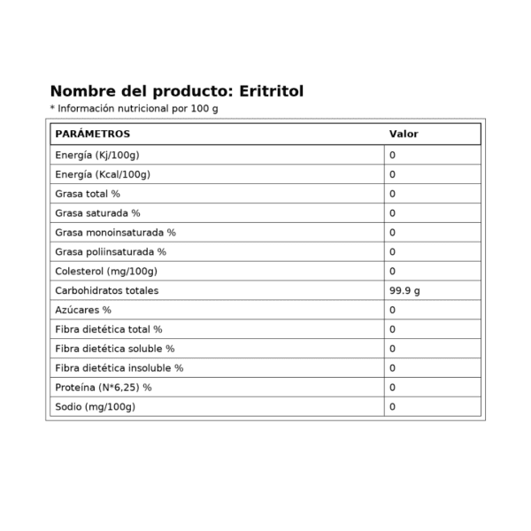 Eritritol puro en polvo en chile
